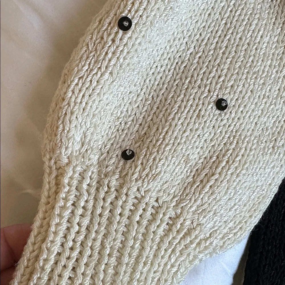 Vintage Nannell Black Cream Sweater Embellishments - Picture 10 of 11